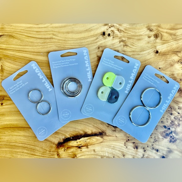 HILLMAN 1", 1.1/2", 4-pk Assorted Split Key Rings & one 4-pk Key ID Caps - Picture 2 of 5
